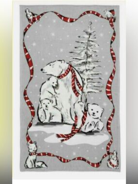 Vera Bradley Beary Merry Fleece Polar Bear Throw Blanket